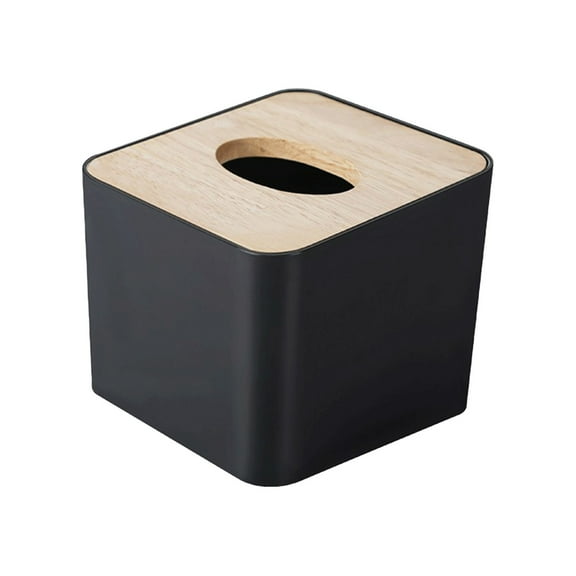 Black Black Tissue Box Wood Tissue Box Living Room Dining Room Home Tissue Box Damp And Wear Environmental Plastic 4Inch