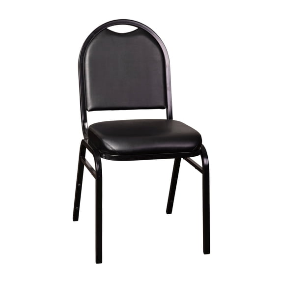 Black Black Vinyl Stack Chair