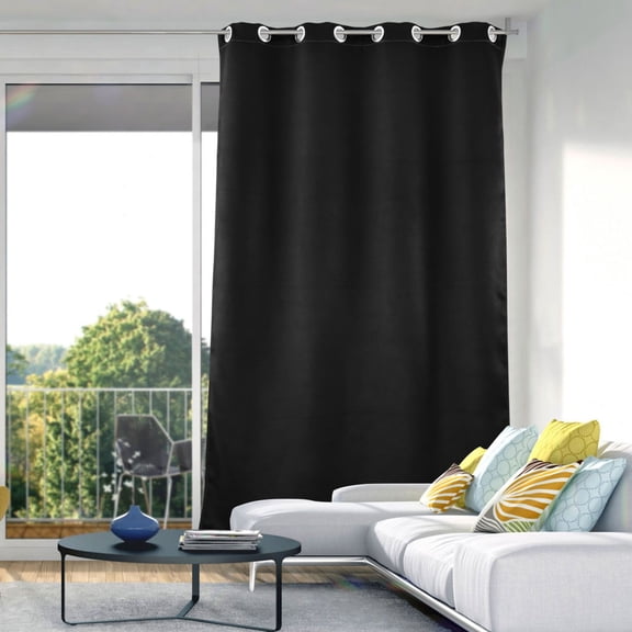 Black Blackout Curtains 84"x52" Thermal Insulated Curtain 1 Panel