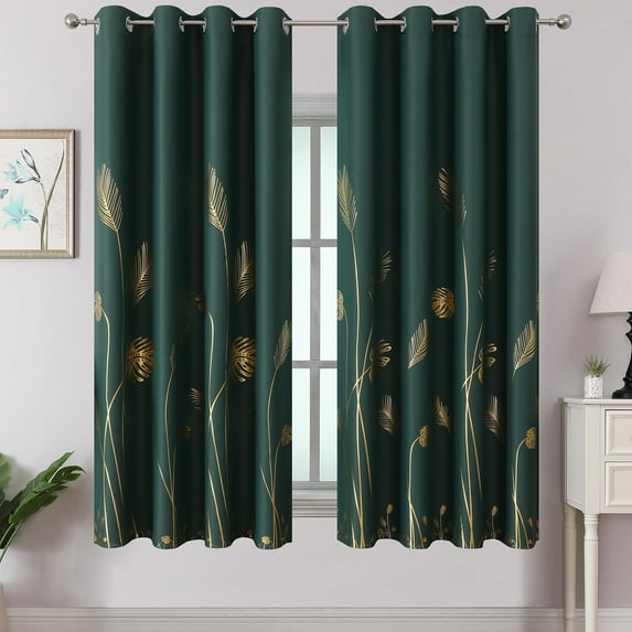 Black Blackout Curtains for Bedroom 84 Inches Long, Room Darkening ...