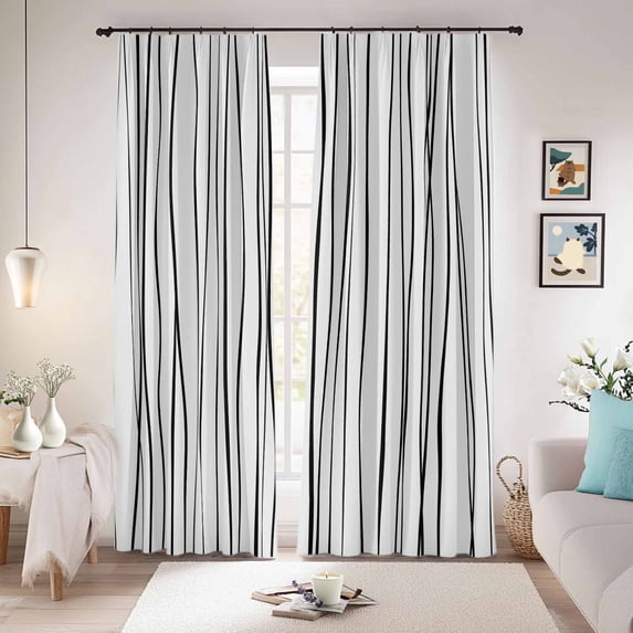 Black Blackout Curtains for Bedroom/Living Room, Pinch Pleated Black ...