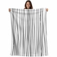 thumbnail image 1 of Black Blanket Soft Cozy Warm Throw Blanket for Couch, Plush Fuzzy Flannel Fleece Blankets for Sofa, Abstract Lines Gradient Minimalist Modern Texture Bed Blankets Lightweight Gifts for Women, 30"x40", 1 of 9