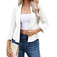 thumbnail image 1 of Black Blazer for Women Business Casual Outfits for Women Elegant Open Front Peplum Black Blazer Jacket, 1 of 9