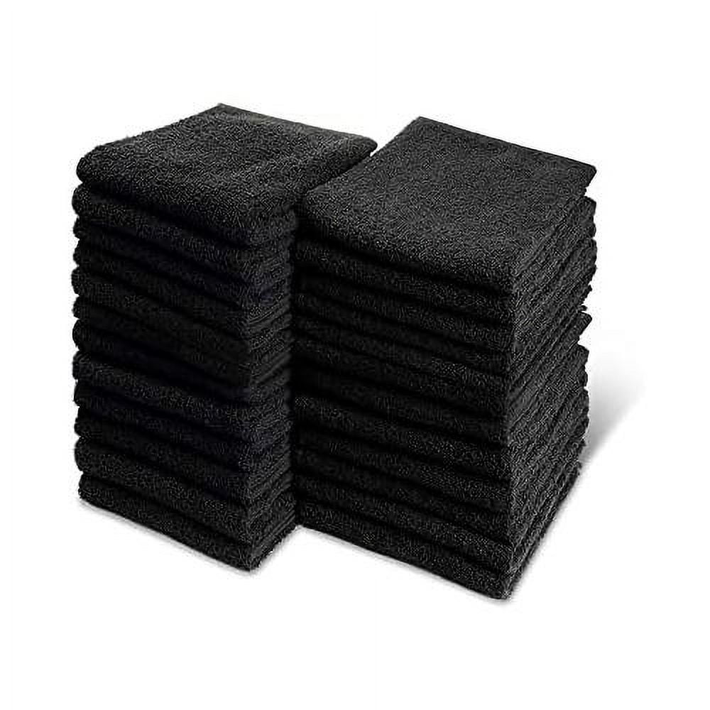 Black Bleach Proof Towels Set, 24 Pack 100 Cotton 16" X 27" Color Safe