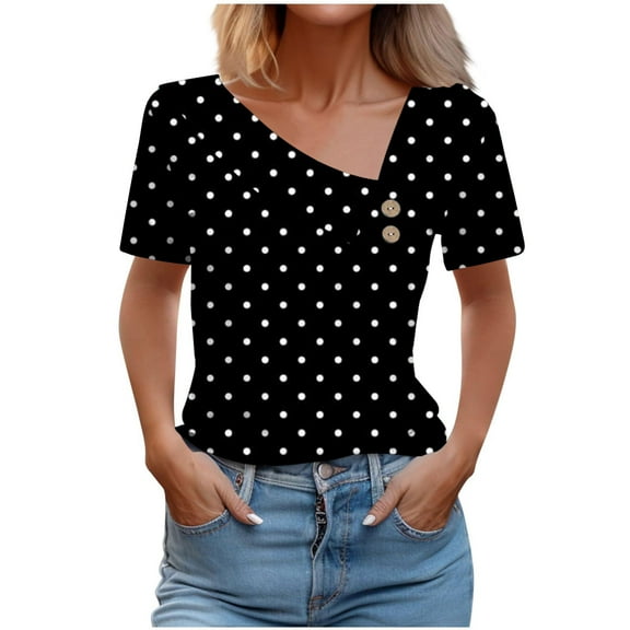 Black Blouses for Women Dressy Casual Oversized Shirts to Wear with Leggings Short Sleeve Tunic Tops for Women 2025