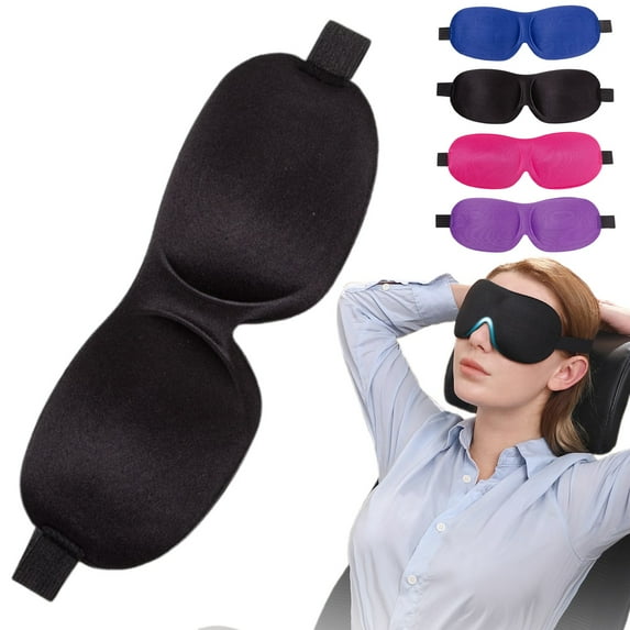 Black and Blue 3D Sleep Mask Combo, 2 Pack Lightproof Eye Masks for Men Women, Contoured Design Blocks Light for Side Sleepers, Soft Blindfold for Travel Nap Sleep