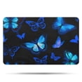 thumbnail image 1 of Black Blue Butterfly Pattern Bathroom Rugs Mat,Non Slip Microfiber Bathroom Rug,Rubber Backing,Soft Bathroom Mats for Bathroom Floor,Tub and Shower,20x32in(50x80cm), 1 of 5