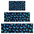 thumbnail image 1 of Black Blue Butterfly Pattern Kitchen Rugs Sets Of 3,Kitchen Runner Rugs Non Skid Washable,Decorative Kitchen Floor Mats for Kitchen,Sink,Laundry,17"x30"+ 17"x47" + 17"x59", 1 of 6