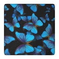 thumbnail image 1 of Black Blue Butterfly Pattern Square Fitted Tablecloth with Elastic Edge,Square Table Cover,Washable Elastic Table Cover for Home Kitchen Party Decor 36"x36", 1 of 6