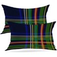 thumbnail image 1 of Black Blue Decorative Pillow Covers, Blue Scottish Tartan Red Double Sided Throw Pillow Covers Sofa Cushion Cover Lumbar 12 x 20 Inches(Set of 2), 1 of 4