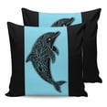 thumbnail image 1 of Black Blue Dolphin 16x16 Pillow Covers Set of 2, Summer Beach Coastal Modern Art Throw Pillow Covers Decorative Couch Cushion Case, Microfiber Square Pillowcases for Bedroom Car Living Room, 1 of 7