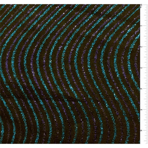 Black/Blue Glitter Slinky, Fabric Sold By the Yard