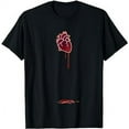 thumbnail image 1 of Black & Blue Goth / Emo Bleeding Heart - Distressed T-Shirt, 1 of 5