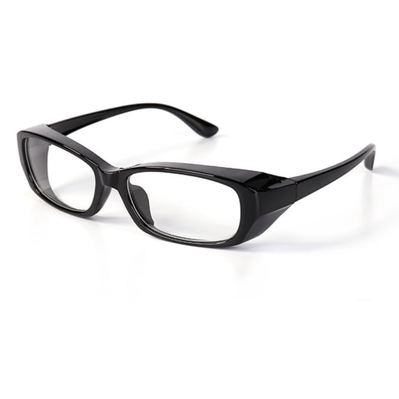 Black Blue Light Glasses for Women and Men Plastic Non-Prescription Computer Glasses for Screen Use, Lightweight Fashion Eyeglasses for Office, Reading and Gaming, Black & Clear One Size