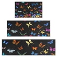 thumbnail image 1 of Black Blue Orange Butterfly Pattern Kitchen Rugs Sets Of 3,Kitchen Runner Rugs Non Skid Washable,Decorative Kitchen Floor Mats for Kitchen,Sink,Laundry,17"x30"+ 17"x47" + 17"x59", 1 of 6