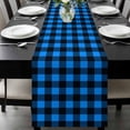 thumbnail image 1 of Black Blue Plaid Table Runner 72 Inches Long, Country Buffalo Checked Gingham Kitchen Coffee Dining Table Decoration for Home Party Birthday Wedding Home Decor 16x72 Inches, 1 of 8