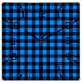 thumbnail image 1 of Black Blue Plaid Wooden Wall Clock Silent Non Ticking, Country Buffalo Checked Gingham Square Wall Clocks Battery Operated, Decor Clock for Home Office, Living Room, Kitchen, 10 Inch, 1 of 9