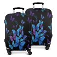 thumbnail image 1 of Black Blue Purple Butterfly Pattern Luggage Cover Fashion Suitcase Cover Baggage Covers Fit 25-28 Inch Luggage (Go Travel), 1 of 5