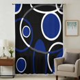 thumbnail image 1 of Black Blue Sheer Curtains 84 Inches Long, White Circle Geometric Abstract Texture Light Filering Curtains, Breathable Simi Curtain Privacy Drapes for Living Room Bedroom Lightweight Window Treatment, 1 of 9