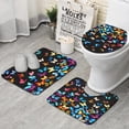 thumbnail image 1 of Black Blue Yellow Butterfly Pattern Bathroom Rugs Sets 3 Piece,Toilet Cover Set,Absorbent Non Slip Bathroom Mats Sets with U-Shaped Contour Rug Toilet Rug Set, 1 of 5