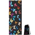 thumbnail image 1 of Black Blue Yellow Butterfly Pattern Hot Yoga Mat Towel Non Slip for Hot Yoga - Quick-Drying Yoga Mat Cover with 4 Corner Pockets with Travel Bag - Hot Yoga Towel Non Slip 74"x26", 1 of 6