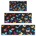 thumbnail image 1 of Black Blue Yellow Butterfly Pattern Kitchen Rugs Sets Of 3,Kitchen Runner Rugs Non Skid Washable,Decorative Kitchen Floor Mats for Kitchen,Sink,Laundry,17"x30"+ 17"x47" + 17"x59", 1 of 6