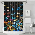 thumbnail image 1 of Black Blue Yellow Butterfly Pattern Shower Curtain 72"x72" ,Bathroom Decorative Shower Curtains Set with 12 Hooks,Modern Waterproof Washable Shower Curtain, 1 of 6
