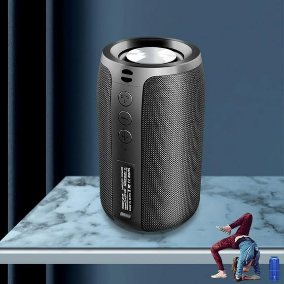 Black Bluetooth Speaker Portable Wireless Speaker With Loud Stereo Sound Ipx5 Waterproof Built-In 1800Mah Battery 5-6 Hours Playtime For Outdoor Indoor Party Travel 1Pc 0.87 Lb