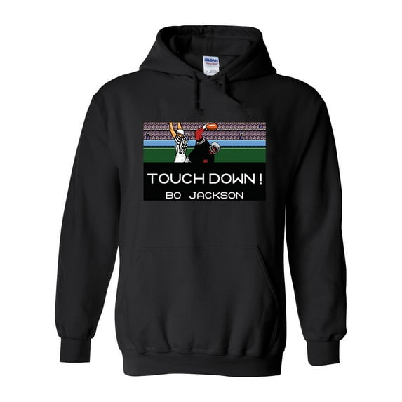 Black Bo Jackson Tecmo Bowl Touchdown PIC Adult Medium Hooded Sweatshirt
