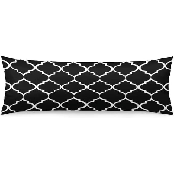 Black Body Pillow Cover Boho Aztec Modern Geometric Tribal Polyester Long Pillow Case Protector with Zipper Decorative Cushioned Covers Farmhouse Large Pillowcases for Couch,Bedroom,Home Gifts 20"x54"