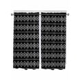 thumbnail image 1 of Black Boho Bathroom Window Curtain, Vintage Ethnic Tribe Abstract Art Geometric Light Filtering Coffee Kitchen Curtains, Bedroom Living Room Curtains 2 Panel 84"x63", 1 of 6