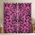 thumbnail image 1 of Black Boho Damask 30%-50% Blackout Curtains Pink Baroque Floral Gothic 42"Wx63"L Curtains Drapes Women Room Bohemian Exotic Goth Window Curtains Victorian Flower Curtains 2 Panels, 1 of 5