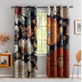 thumbnail image 1 of Black Boho Floral 100% Blackout Curtains for Bedroom 84 inch Long 2 Panels Mid Century Botanical Black Out Curtains for Living Room Grommet Thermal Insulated Room Darkening Window Drapes,52Wx84L, 1 of 7
