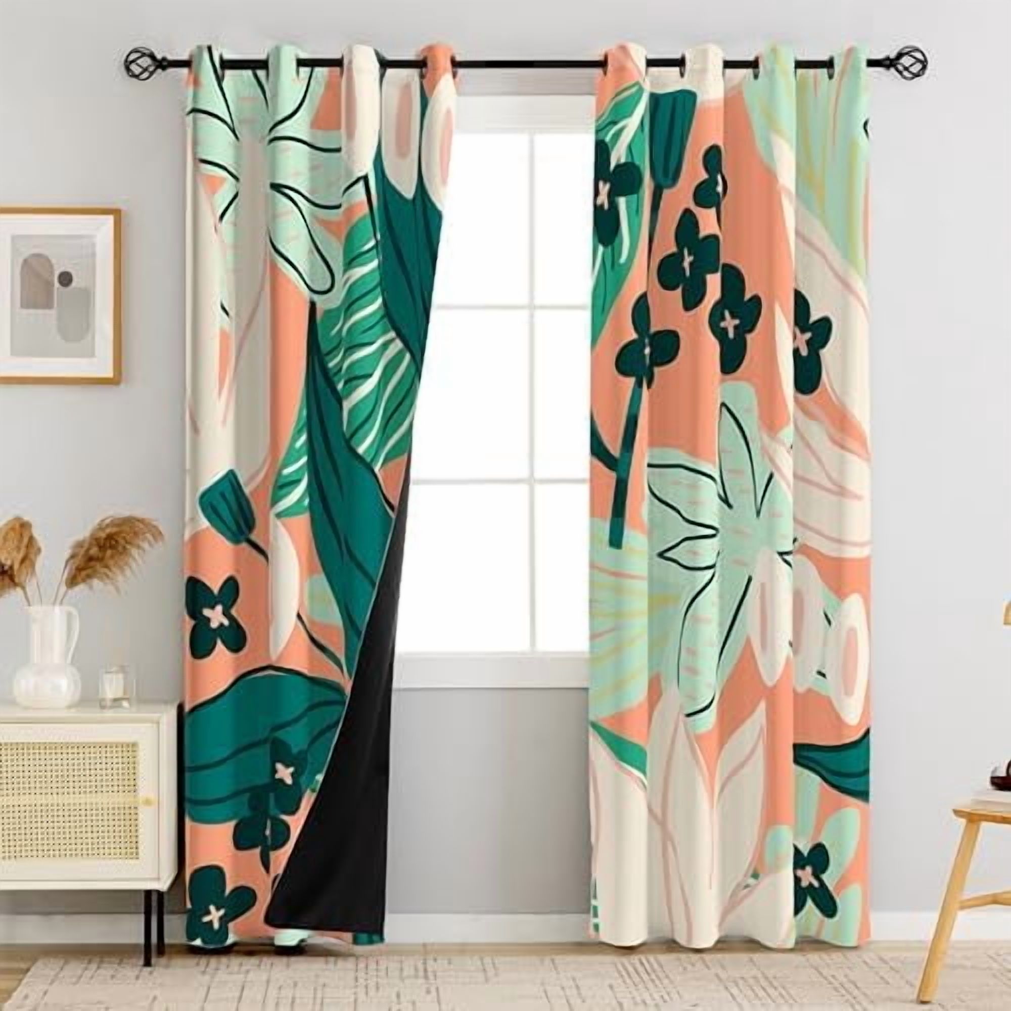 Deconovo Blackout Curtains 108 Inch Long - Thermal Insulated, Noise Reducing & Light Blocking For Sliding Doors (Set Of 2, Cream)