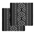 thumbnail image 1 of Black Boho Geometric Kitchen Dish Towels for Drying Dishes Set of 2, Vintage Southwestern Stripes Waffle Weave Microfiber Hand Tea Bathroom Towels Quick Dry & Absorbent Towel 12x12, 1 of 7