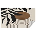 thumbnail image 1 of Black Boho Geometric and Plant Pattern Rectangle Tablecloth 60"x102",Waterproof Polyester Rectangle Table Cloth, Wipeable Spillproof Polyester Tablecloth for Dining, Camping, Indoor and Outdoor, 1 of 6