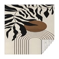thumbnail image 1 of Black Boho Geometric and Plant Pattern Square Tablecloth,Waterproof Square Table Cover,Wipeable Spillproof Washable Table Cover for Home Kitchen Party Decor 60"x60"(152x152cm), 1 of 6