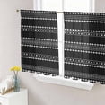 thumbnail image 1 of Black Boho Geometric Sheer Curtains 54 Inch Length 2 Panels for Living Room, Abstract Art Dots Striped Voile Kitchen Curtain Set, Luxury Privacy Drapes Window Treatment for Bedroom, 1 of 7