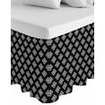 thumbnail image 1 of Black Boho Geometric Wrap Around Bed Skirts for King Bed 16" Drop,Bed Skirt with Adjustable Elastic Belt Dust Ruffle Bed Valance for Bedroom Hotel Retro Simple Ethnic Abstract Motifs Bed Frame Cover, 1 of 7
