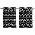 thumbnail image 1 of Black Boho Kitchen Curtains Window Panels, Vintage Ethnic Tribe Abstract Art Geometric Insulated Window Treatment Curtain, Grommet Curtains for Bedroom/Living Room/Bathroom, 2 Piece 27.5"Wx39"L, 1 of 8