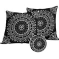 thumbnail image 1 of Black Boho Outdoor Pillow Covers 20x20 Set of 2,Waterproof Patio Throw Pillowcase Protectors,Retro Farmhouse Neutral Abstract Geometric Decorative Pillow Shams Cushion Covers for Seat Bed Couch Sofa, 1 of 8