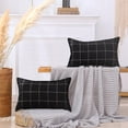 thumbnail image 1 of Black Boho Plaid Lumbar Pillow Covers 12x20 Set of 2, Black and White Woven Checkered Decorative Throw Pillows 12 x 20, Modern Farmhouse Decor for Living Room Couch and Bed, 1 of 6