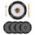thumbnail image 1 of Black Boho Round 13 Inch Placemats Set of 4, Retro Farmhouse Neutral Abstract Geometric HeatResistant Non Slip Place Mats for Dining Table, Wipeable Braided Kitchen Table Mats for Housewarming, 1 of 9