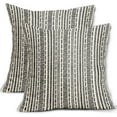 thumbnail image 1 of Black Boho Striped Pillow Covers 20X20 Inch Set of 2, Herringbone Print Pattern Decorative Throw Pillowcases Outdoor Farmhouse Cushion Case Couch Sofa Bed Decor, 1 of 5