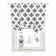 thumbnail image 1 of Black Boho Tie Up Curtains for Window, Thermal Insulated Balloon Shade Adjustable Rod Pocket Curtains Valance Panels for Kitchen Bathroom Cafe 42 x 63 Modern Tribal Aztec Abstract Geometric, 1 of 6
