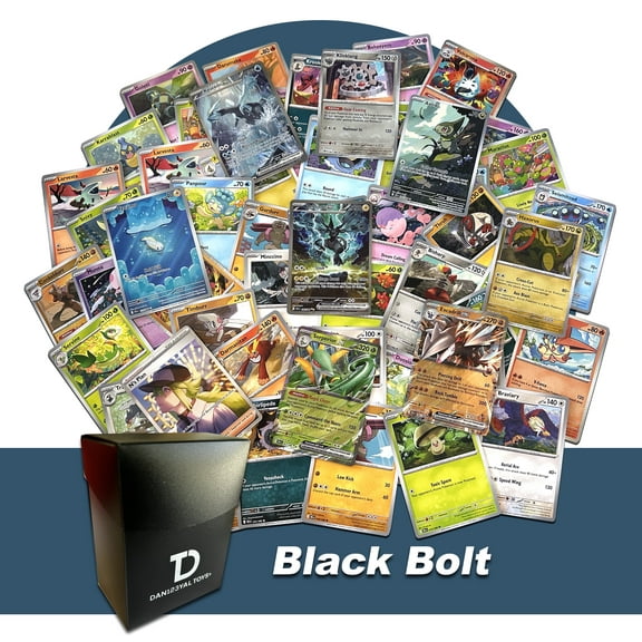 Black Bolt TCG Pokemon Compatible Random Assortment Bundle || Guaranteed Ultra Rare or Illustration Rare + 20 Random Cards Deck Box