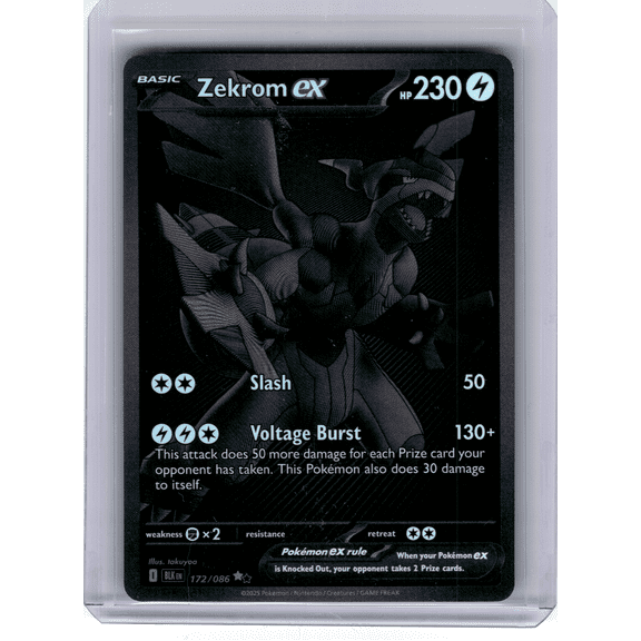 Black Bolt Zekrom ex Holo Black White Rare #172