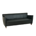thumbnail image 1 of Office Star Products Black Bonded Leather Sofa With Cherry Finish. Shipped Assembled With Legs Unmounted., 1 of 4