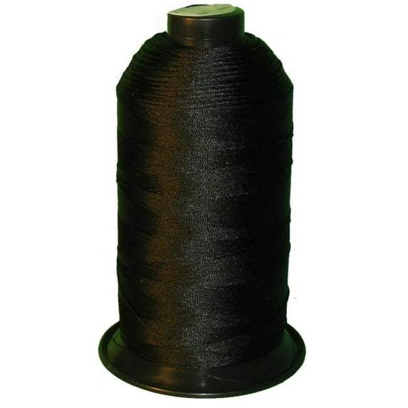 Black Bonded Nylon Sewing Thread T210 #207 1000 Yard for Outdoor, Upholstery, Leather