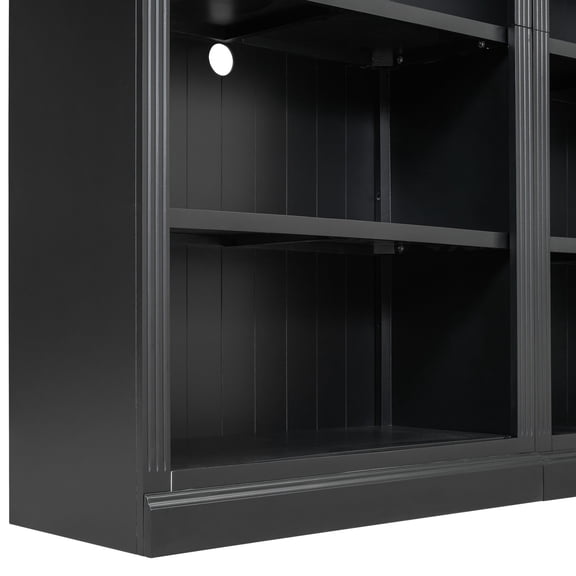Black Bookcase Suite with 4 Adjustable Shelves - Flexible Storage Options